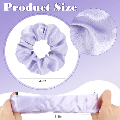 YISSION Claw Clip and Satin Scrunchie Set, 2 Pack Lavender Purple Hair Accessories, No Damage Hair Ties Non Slip Large Hair Clips for Women Girls Thick Thin Hair Daily Wear Party Wedding - color: Purple