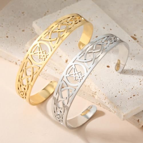 Stainless Steel Cross Adjustable Cuff Bracelet Men Womens Celtic Seal Two X Shape Amulet Jewelry - color: silvery