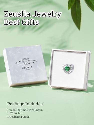 Heart Birthstone Charms for Bracelets, 925 Sterling Silver Women Bead Charms for Charm Bracelets Necklace, Mother's Day Birthday Anniversary Jewelry Gifts for Wife Mom Grandma Daughter - style: Bead - May - Emerald