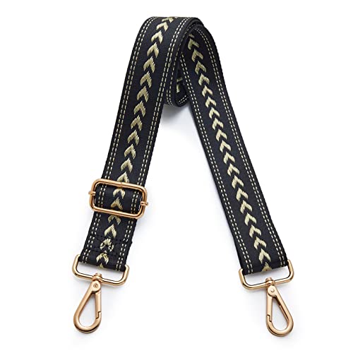 Kolti Purse Strap Replacement Crossbody Handbag Stripe Wide Adjustable - color: Gold Buckle-04
