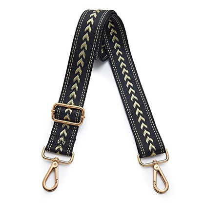 Kolti Purse Strap Replacement Crossbody Handbag Stripe Wide Adjustable - color: Gold Buckle-04