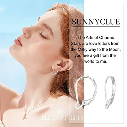 SUNNYCLUE 1 Box 30Pcs Leverback Earring Findings 925 Sterling Silver Plated Leverback French Earring Hooks Ear Wire Earring Supplies for Jewelry Making Earring DIY Making Valentine's Day Gift - color: 1 Box 30pcs 925 Sterling Silver Plated Leverback Earri
