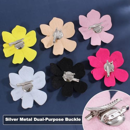 3.74 Inches Rhinestone Camellia Flower Brooch Pins & Hair Clips for Women Elegant Created Crystal Lapel Pin Brooches Wedding Party - color: Multicolor Pack