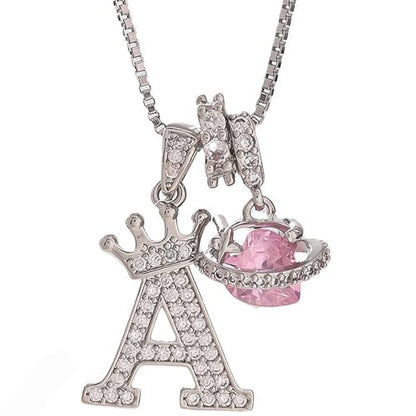 18K Gold & Silver Plated Initial Necklaces for Women - color: A-Silver