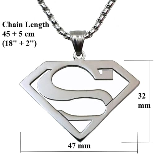 Tapp Collections Stainless Steel Superhero Pendant Necklace - color: Stainless Steel Chain / Silver Color