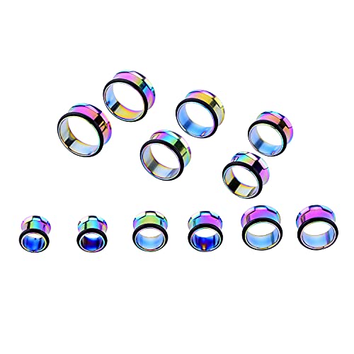 24PC Ear Gauge Stretching Kit Acrylic Tapers and Surgical Steel Tunnels Plugs 00G-20MM Gauge Stretching Kit - color: NG-RB