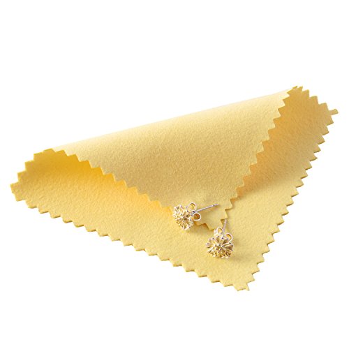 Outus 50 Pack Jewelry Cleaner Silver Polishing Cloth for Jewelry Cleaning Cloth Soft Polish Cloth for Pearl Gold Silver