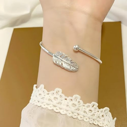 925 Sterling Silver Bracelet Plated Cuff Bangle Bracelet Fashionable Multi-layer Cross Wire Bangle Bracelet Open Adjustable Wide Cuff Bracelet for Teen Girls Fashion Jewelry - color: 10