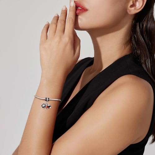 DALARAN Stopper Beads for Bracelets 925 Sterling Silver Clip Spacer Charm Bracelet Stoppers - style: sliver black charms-4