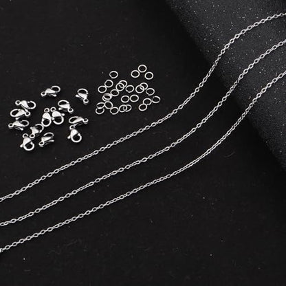 Topacket 24 Pack Necklace Chains Bulk,Gold and Silver Stainless Steel DIY Cable Link Chains for Jewelry Making 22 Inches - color: Gold and Silver, size: 22inches