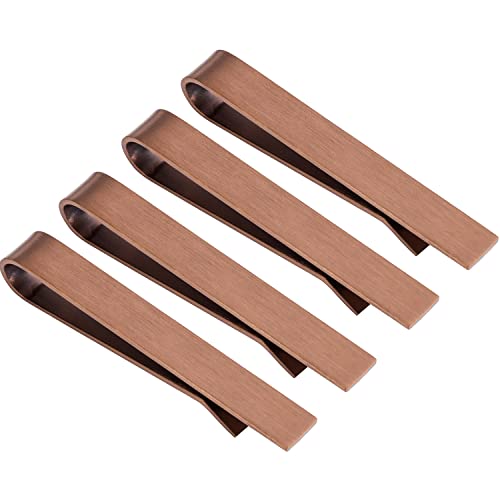 HAWSON Skinny Tie Clip Bar Set, 2 Inch Tie Clip for Men - Wedding, Meeting, Party Gift Set - color: 4 pcs Brushed Coffee