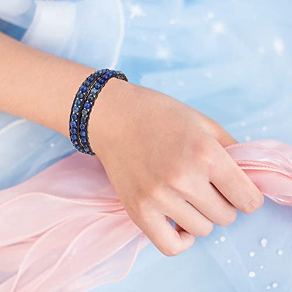 Genuine Stone Wrap Bracelets for Women Natural Crystal Beaded Wrap Bracelet 2/3/5 Adjustable Bohemian Bracelets Jewelry Gifts for Women Mom - color: lapis(2 wraps)