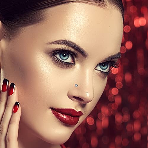 ONESING 9-40 Pcs Nose Rings - Hoops, Studs & L Shape - Hypoallergenic Stainless Steel Nose Piercings for Women & Men - color: Black