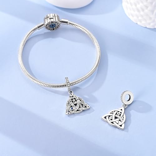 925 Sterling Silver Charms,Hypoallergenic Beads,Compatible with Pandora Bracelets and Necklaces,Women Holiday Gift Pendants - color: Celtic Knot Symbol Charm