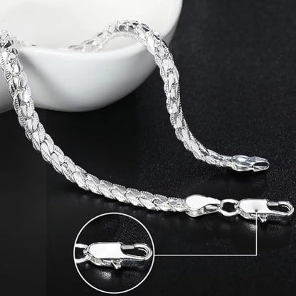 Cuban Link Chain Sparkly Silver Bracelet Hip Hop Diamond Link Bracelets Stainless Steel Hand Chain for Men Women
