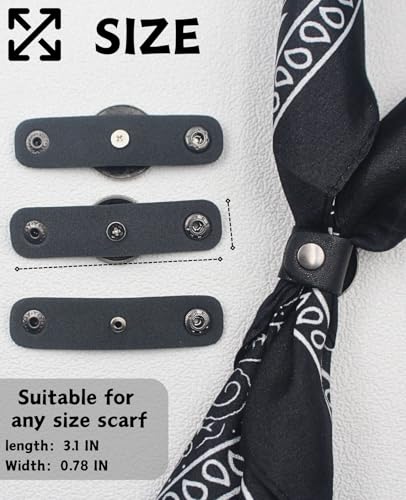 PEARLY JUN 4Pcs Western Bandana Scarf Ring Neckerchief Slide Buckle for Men Women Silk Scarves Cowboy Accessories - color: Silver B