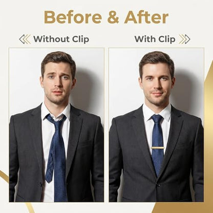 Men's Tie Clip Stainless Steel Metal Simple Necktie Tie Bar Clasp Clip Clamp Pins Sliver Color For Men Business&Party Wedding Best Gift