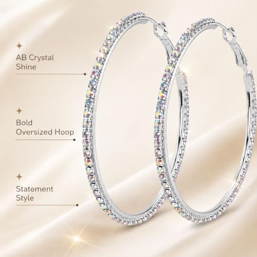 Big Chunky Gold Hoop Earrings for Women Beaded Large Statement Earrings Lightweight Fashion Jewelry Daily Wear Party Gift - color: F3:Colorful 6.5cm