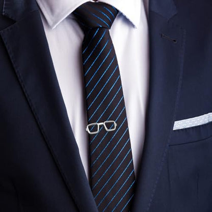 HAWSON Various Tie Clips for Men Unique, Funny Novelty Mens Tie Bar, Personalized Tie Pins for Men, Theme Wedding Party Gifts - style: Reading Glasses