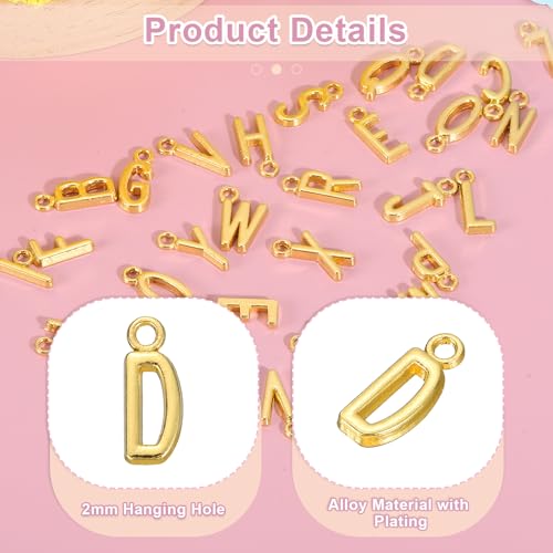 uxcell Letter Charm, Alloy Letter Initial Alphabet Charm for DIY Craft Jewelry Making Bracelets Earrings Necklace - color: Gold - D