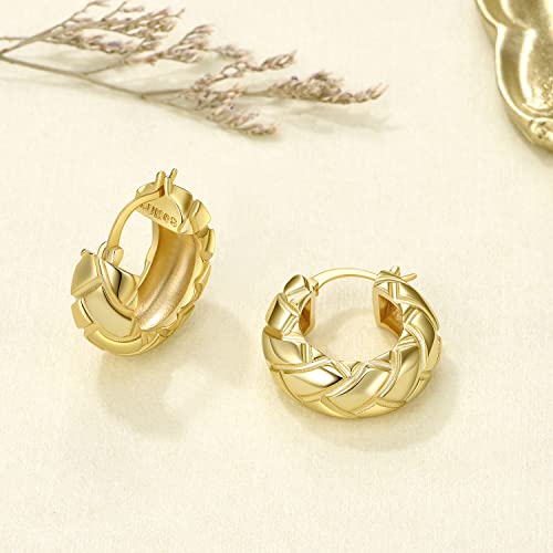 FRUMOS 18K Gold Plated Chunky Hoop Earrings for Women Fashion Thick Gold Hoops Set Jewelry for Birthday Christmas Gifts - color: Gold Big Tires Hoop
