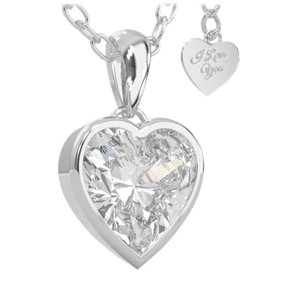 SERASAR Silver Heart Pendant Necklace Women Jewelry 316L Stainless Steel - color: Silver, style: Love