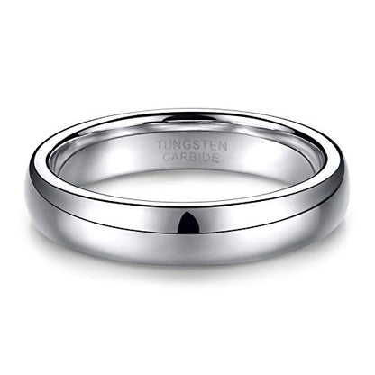 TRUMIUM 2mm 4mm 6mm 8mm Tungsten Wedding Band Ring for Men Women Silver/Rose Gold Plated/Rainbow/Gold Plated Domed High Polish Engagement Promise Rings Comfort Fit 4-15 - color: 4mm silver plated