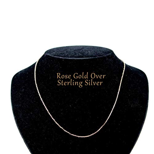 1mm Rolo Chain for Women by Ginger Lyne | Rose Gold over Sterling Silver 17-19 Inch Adjustable Necklace for Her | All Occasion Jewelry for Men or Women