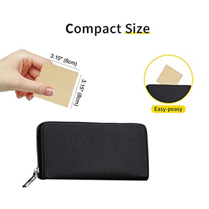 CATIFLIN 100pcs Premium Jewelry Cleaning Cloth, Silver Polishing Cloth Individually Wrapped, for Sterling Silver, Gold, Brass, Silverware, Coin, Ring, Watch and More (Yellow, 3.15" x 3.15") - color: Yellow