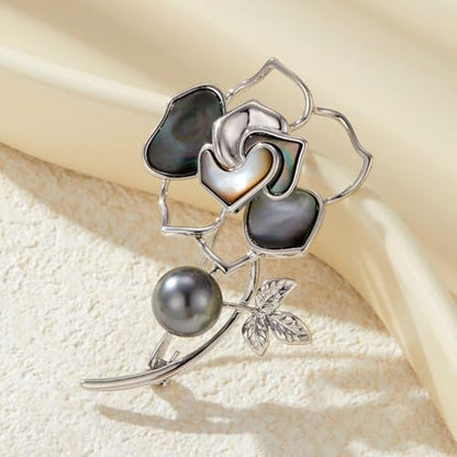 SYWDUDUCLT Fashion Elegant Brooches for Women Brooch, Suitable For Party And Daily Wear On Many Occasions - style: Rose-Grey