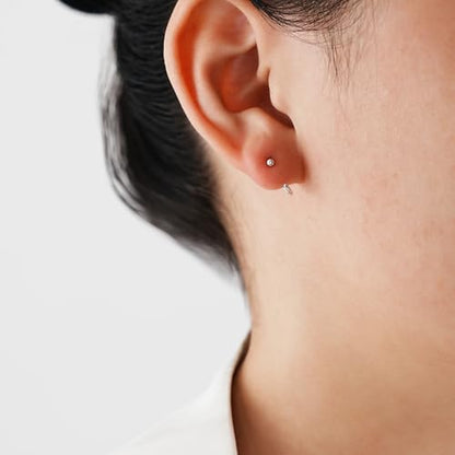 CHIC & ARTSY Half Hoop Earrings 925 Sterling Silver Huggie Earrings for Women Hypoallergenic Sterling Silver Small Huggie Hoop Earrings for Women - color: #6 half hoop