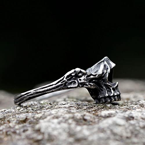 2023 Skull Ring Cool Evil Death Punk Rock Stainless Steel Rings Aly Style Jewelry - style: R1097