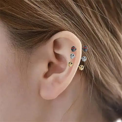 Gothic Skull Nipple Rings for Women Punk Skeleton Industrial Nipplerings Nipple Piercing Barbell Nipple Shield Studs Industrial Barbell Earrings Halloween Body Jewelry