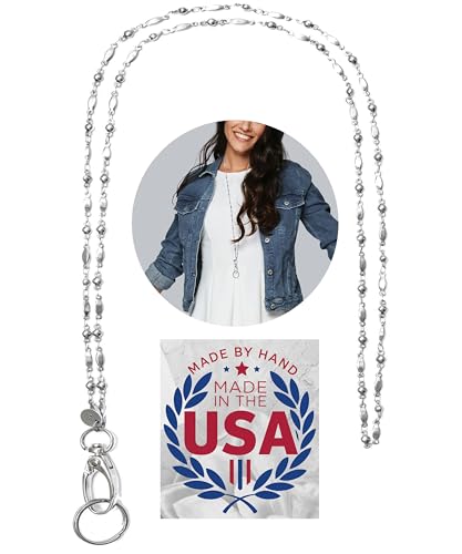 Hidden Hollow Beads Slim Style Women's Fashion Beaded Lanyard, 34" Jewelry Lanyard for ID Badge Holder and Keys - color: Non Breakaway - Stronger, size: Stainless Steel Will Not Fade Or Tarnish