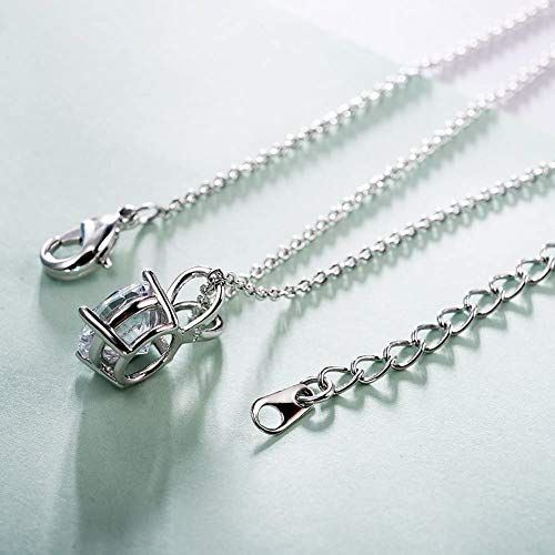 AllenCOCO 925 Sterling Silver Necklace for Women Trendy, AAA+ Cubic Zirconia Pendant Necklace Hypoallergenic 14K Gold Plated 925 Sterling Silver Minimalist CZ Necklace for Women Jewelry Gifts