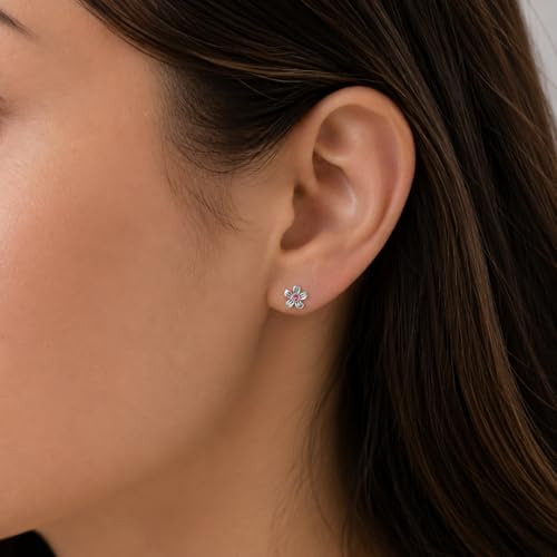 Birthstone Earrings: Handmade Necklace Flower Pendant with Colored Crystal - Gift for Mom, Daughter, BFF, Sister, Granddaughter, Niece - style: October