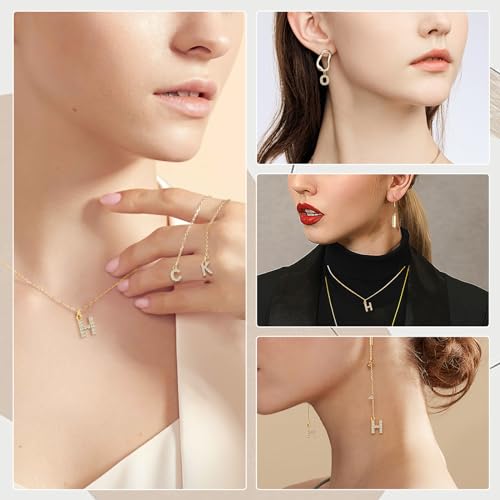 26Pcs 18K Gold Filled A-Z Alphabet Letters Charms for Jewelry Making, Initial A-Z Alphabet Charm Pendant Beads, Slide Glitter Pendants for Women DIY Bracelet Necklace Earrings Choker Making - color: Style D
