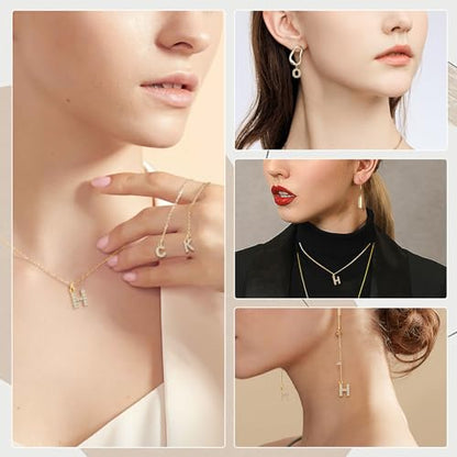 26Pcs 18K Gold Filled A-Z Alphabet Letters Charms for Jewelry Making, Initial A-Z Alphabet Charm Pendant Beads, Slide Glitter Pendants for Women DIY Bracelet Necklace Earrings Choker Making - color: Style D