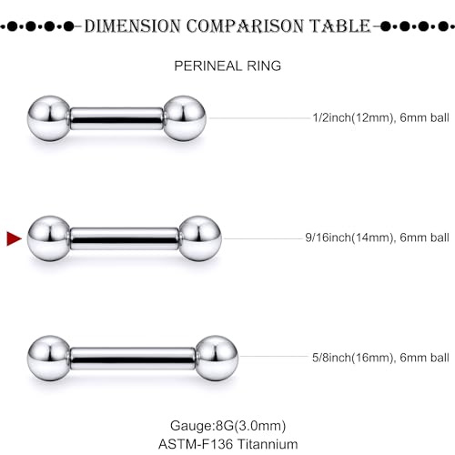 16G-2G ASTM F136 Titanium Internally Threaded Nipple Tongue Rings Piercing Jewelry Straight Industrial Earring Barbell G23 Titanium Nipple Tongue Bars Piercing Jewelry for Women Men 12MM-40MM - style: 8G, 14mm Length, 6mm Ball