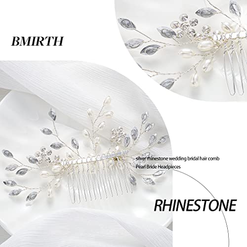 Wedding Hair Comb Pearl Bride Headpieces Rhinestone Bridal Hair Jewelry Side Hair Accessories for Bridesmaids and Brides