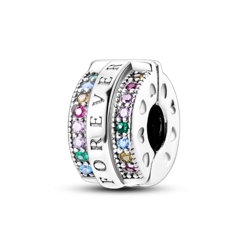 Pandach 925 sterling silver Clip Spacer Charm for Bracelet Clip Lock Stopper Bead Spacer European Openable Beads 2Pcs - style: 2-KJC506