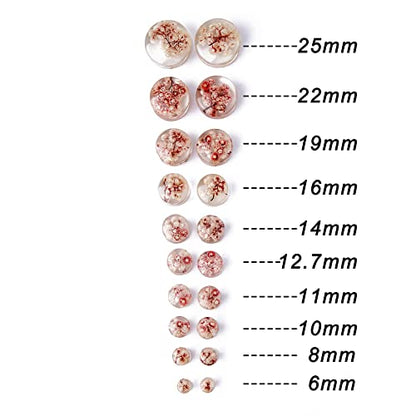 Jewseen 2Pcs Flower Ear Gauges 2g to 1'' Organic Real Flower Resin Plugs - color: 7/8''=22mm