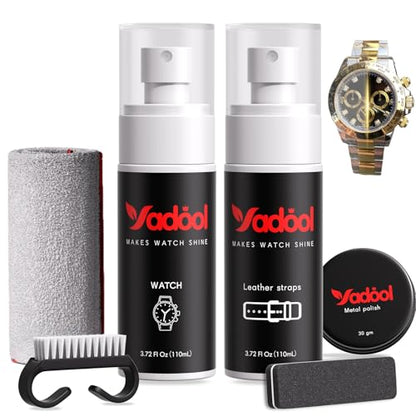 Watch Cleaner & Scratch Remover Kit - Premium Watch Cleaning & Polishing Repair Kit with Microfiber Cloth, Matte Sponge, Cleaning Brush, Ideal Cleaning & Renewal Accessories for All Timepieces