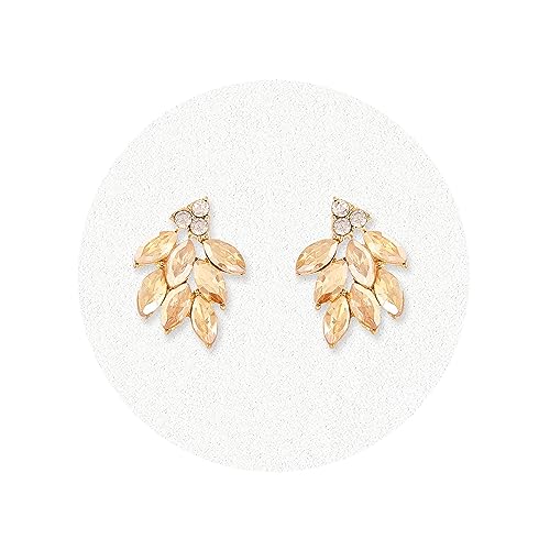 Rhinestone Stud Earrings for Women Small Dainty Crystal Cluster Drop Earrings for Girls Cute Costume Jewelry for Bridal Wedding Party Gift - color: Champagne
