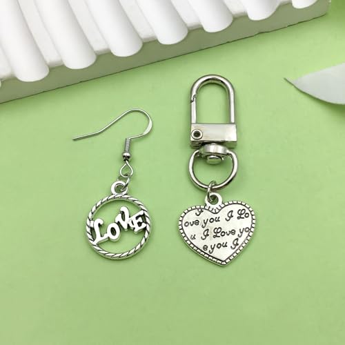 Sailanzi 100pcs Alloy Silver Love Series Pendant Jewelry Making DIY Keychain Earrings Pendant Various Design Charms for Jewelry Making Bracelets Necklace (SN299) - color: SN299