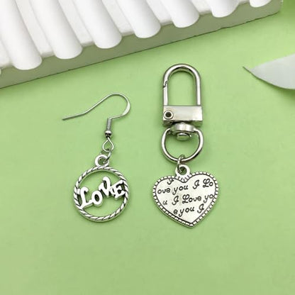 Sailanzi 100pcs Alloy Silver Love Series Pendant Jewelry Making DIY Keychain Earrings Pendant Various Design Charms for Jewelry Making Bracelets Necklace (SN299) - color: SN299