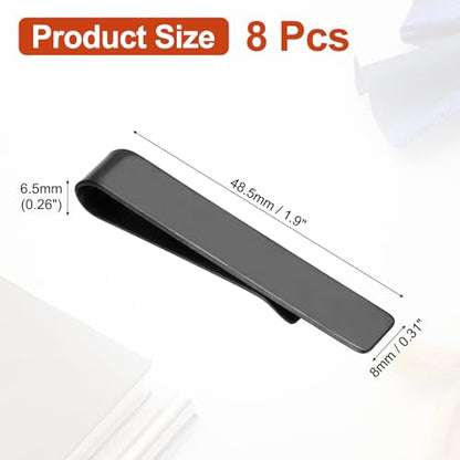 PATIKIL Skinny Tie Clips, Stainless Steel Tie Clips for Men Wedding - color: Black