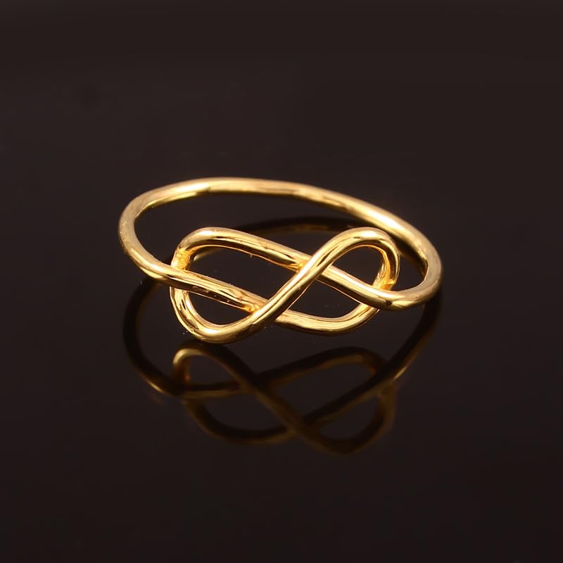 Wedding Bands Ring for Women Men Rose Silver Gold Polished Slim Engagement Promise Rings Comfort Fit - size: 7, style: Infinity Ring