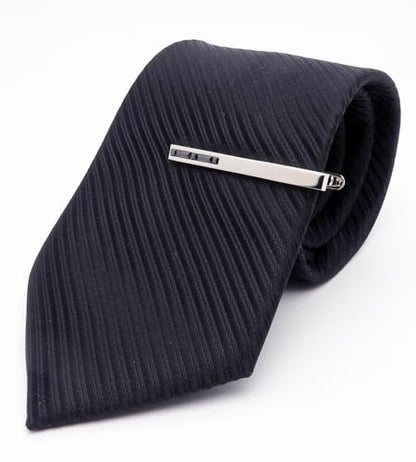Men Crystal Tie Clip Tie Bar for Regular Necktie Silver In Gift Case | Purple/Blue/Red/Black/White Crystal Tie Pin for Men Business Anniversary Wedding Party Office Formal Daily Occasions Suit - style: Black Crystal