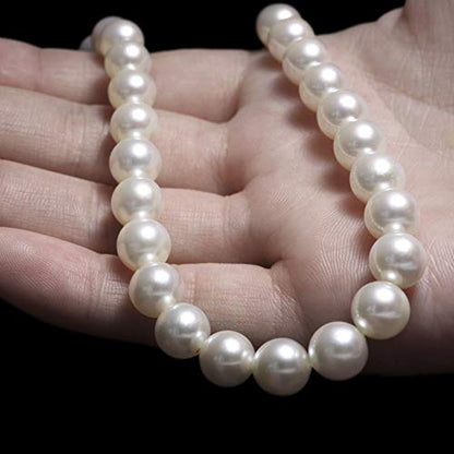 Long Pearl Necklaces for Women Cream White Faux Pearl Strand Layered Necklace Costume Jewelry - color: Cream White(6MM)